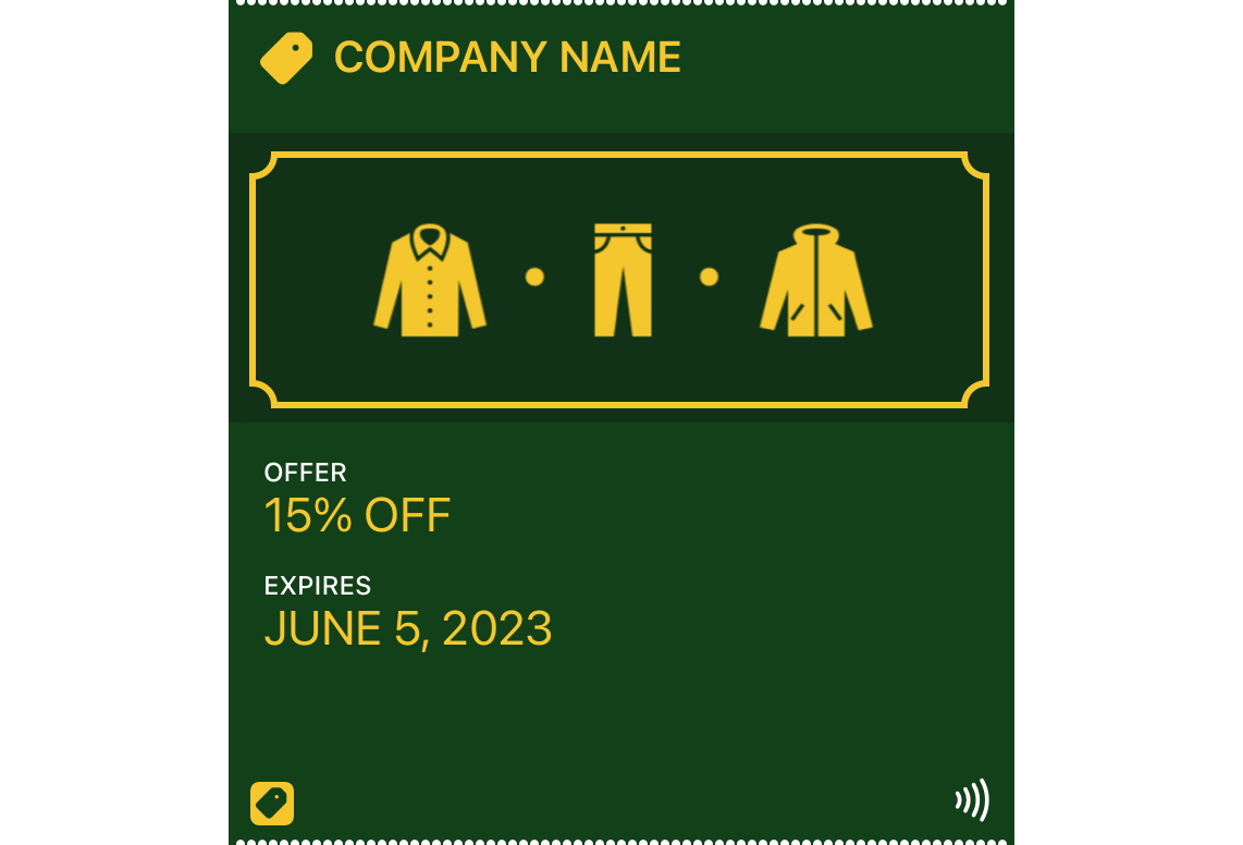 Coupon pass example